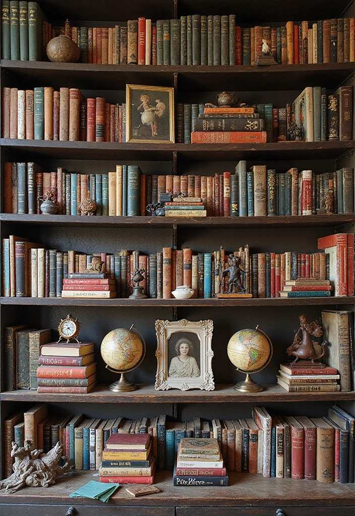 15 Maximalist Vintage Decor Ideas Every Book Lover Needs to Try! - 2. Statement Bookshelves as Art