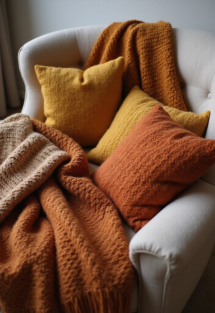 14 Cozy Fall Home Decor Ideas for Book Lovers That Will Transform Your Reading Nook! - 1. Warm Throws and Cushions
