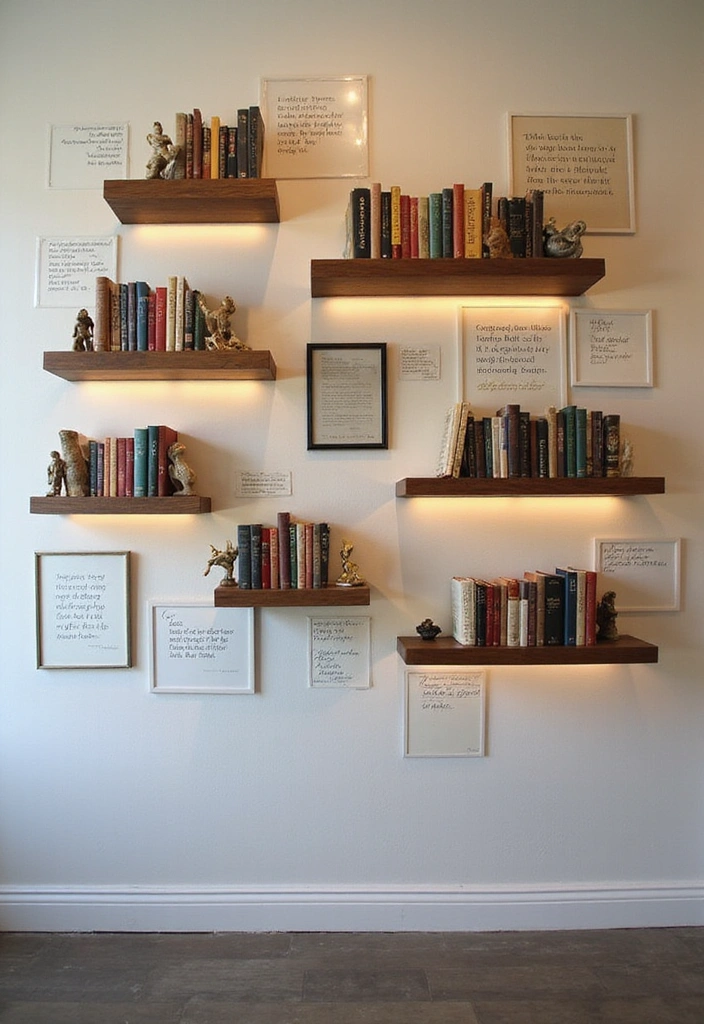 20 Modern Surreal Home Decor Ideas for Book Lovers That'll Leave You Speechless! - 1. Floating Bookshelves