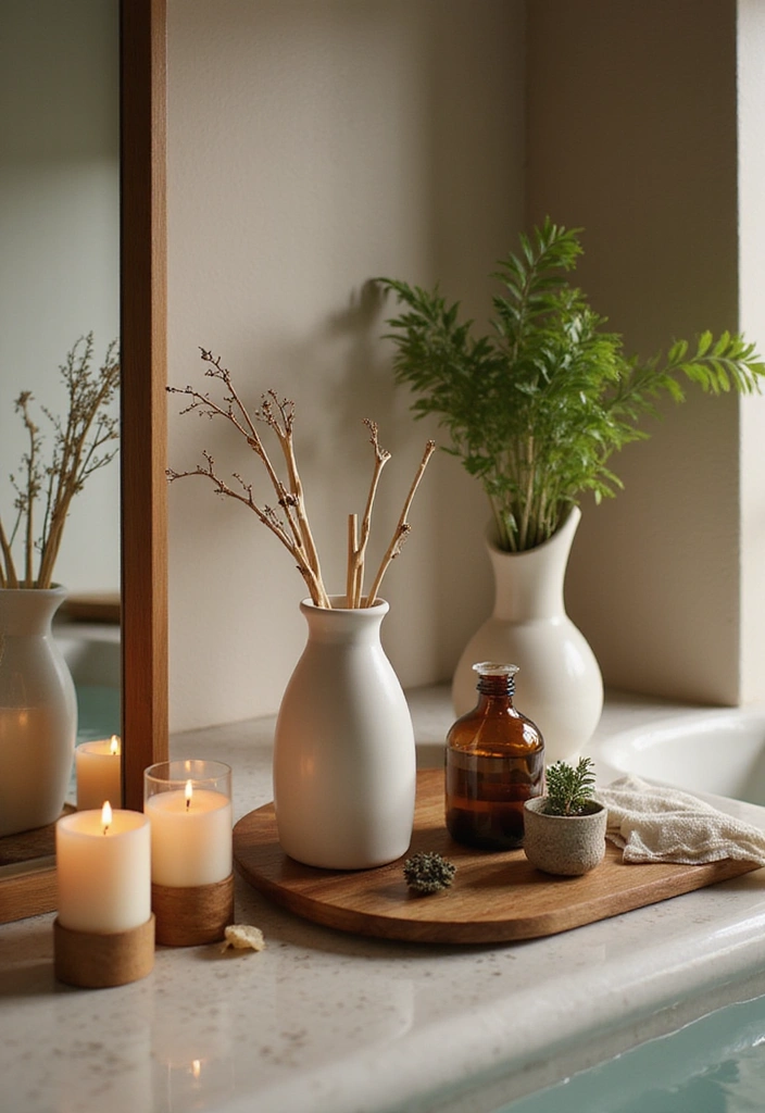 12 Japandi Bathroom Ideas That Book Lovers Can't Resist (You'll Want to Copy #5!) - 8. Serenity with Natural Scents