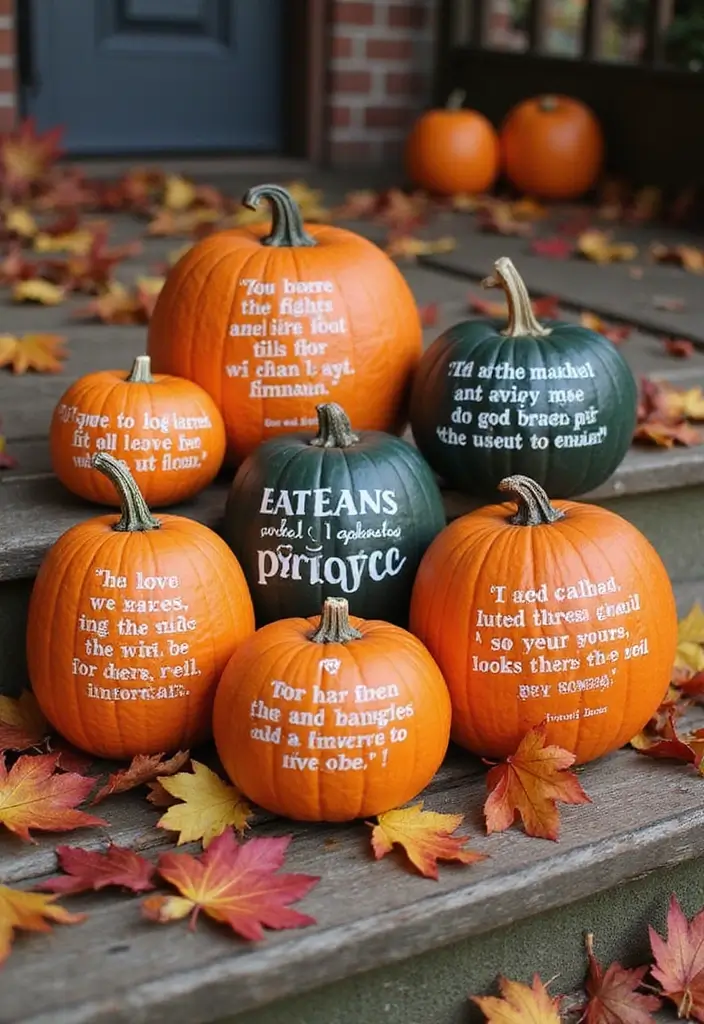 11 Thanksgiving Decor Ideas for Book Lovers That Will Make Your Home a Cozy Retreat! - 2. Literary Pumpkin Art