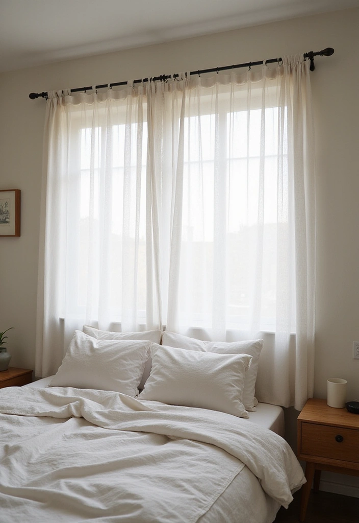 15 Cozy Japandi Bedroom Decor Ideas That Will Inspire Every Book Lover! - 10. Simple Window Treatments