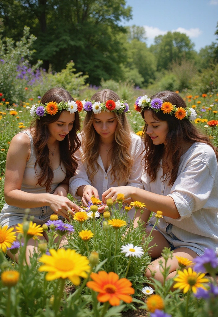 19 DIY Cottagecore Garden Decor Ideas for Book Lovers - 16. Floral Crown Workshop