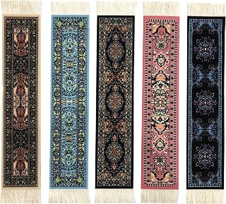 Set of 5 Rug Bookmarks, Colorful Carpet Book Marks for Reading, Miniatur...