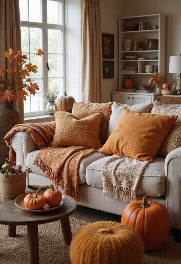 15 Autumn Living Room Decor Ideas Every Book Lover Needs to Try This Fall! - 4. Earthy Color Palettes