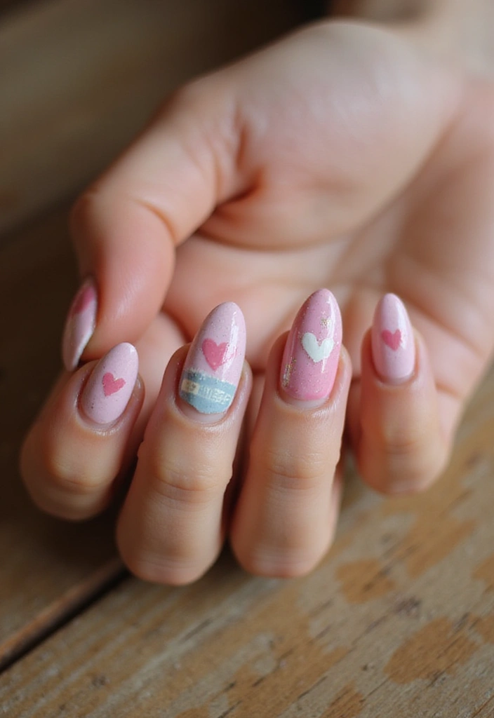 9 Romantic Bookish Valentine’s Day Nail Designs You’ll Want to Wear All Month - 3. Bookish Hearts