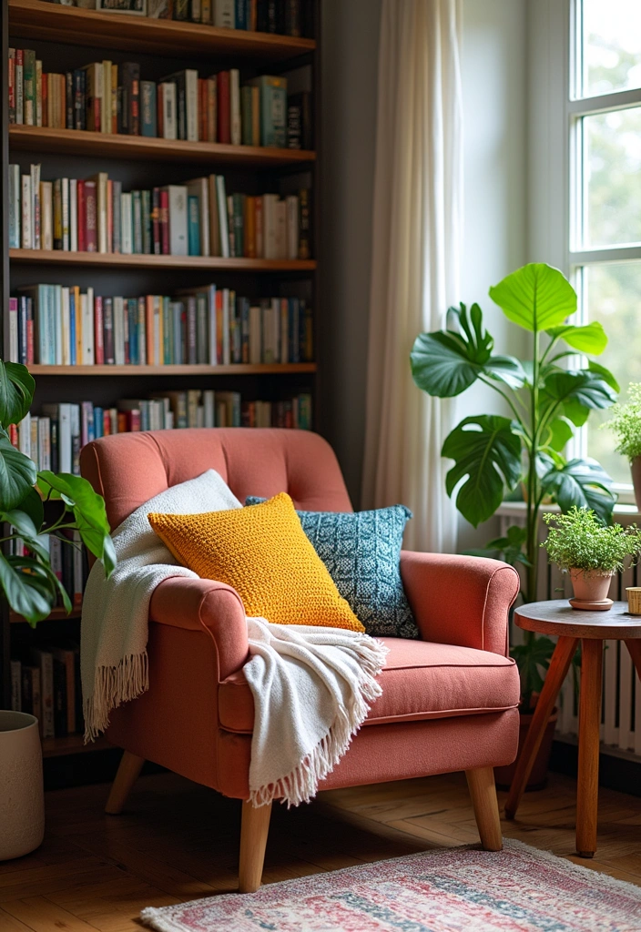 15 Maximalist Home Office Ideas for Book Lovers That'll Inspire Your Next Reading Nook! - 2. Cozy Reading Nook