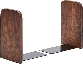 Pandapark Wood,Non-Skid Bookend for Shelves,Heavy Duty,Book Stand for CD...