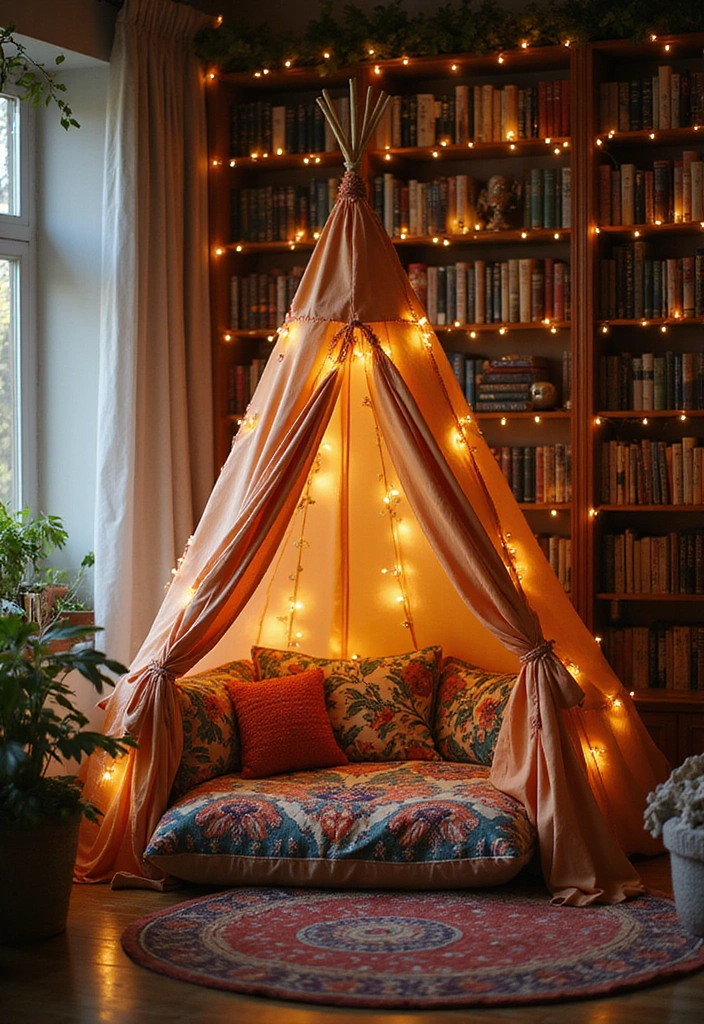 20 DIY Home Library Ideas Every Book Lover Needs to Try (Get Ready for #13!) - 13. Cozy Reading Tent