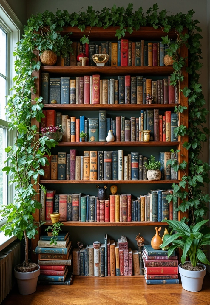 12 Whimsical Maximalist Bedroom Decor Ideas for Book Lovers with Imagination! - 2. Quirky Bookshelf Arrangements