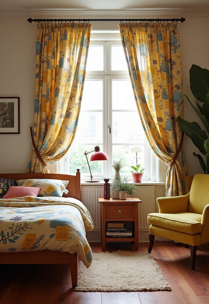 15 Ingenious Small Bedroom Decor Ideas for Bookworms (Say Goodbye to Clutter!) - 10. Bookish Curtains