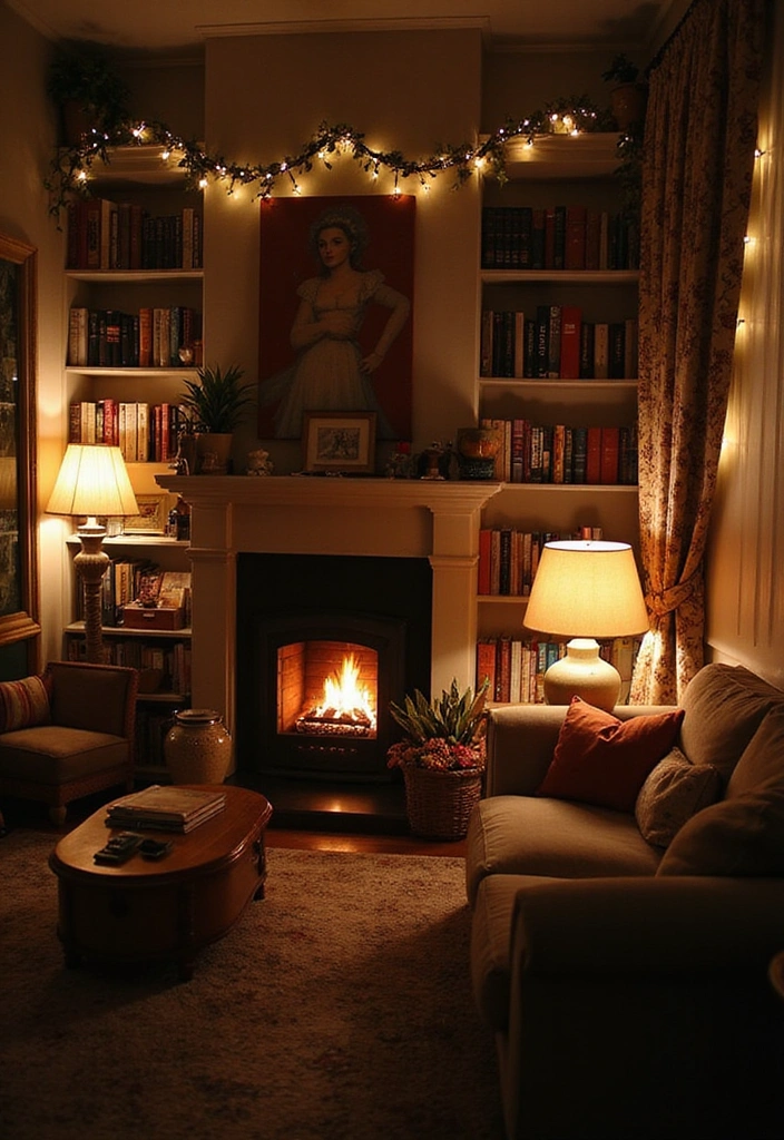 13 Cozy Small Living Room Ideas Every Book Lover Will Adore - 4. Warm Lighting