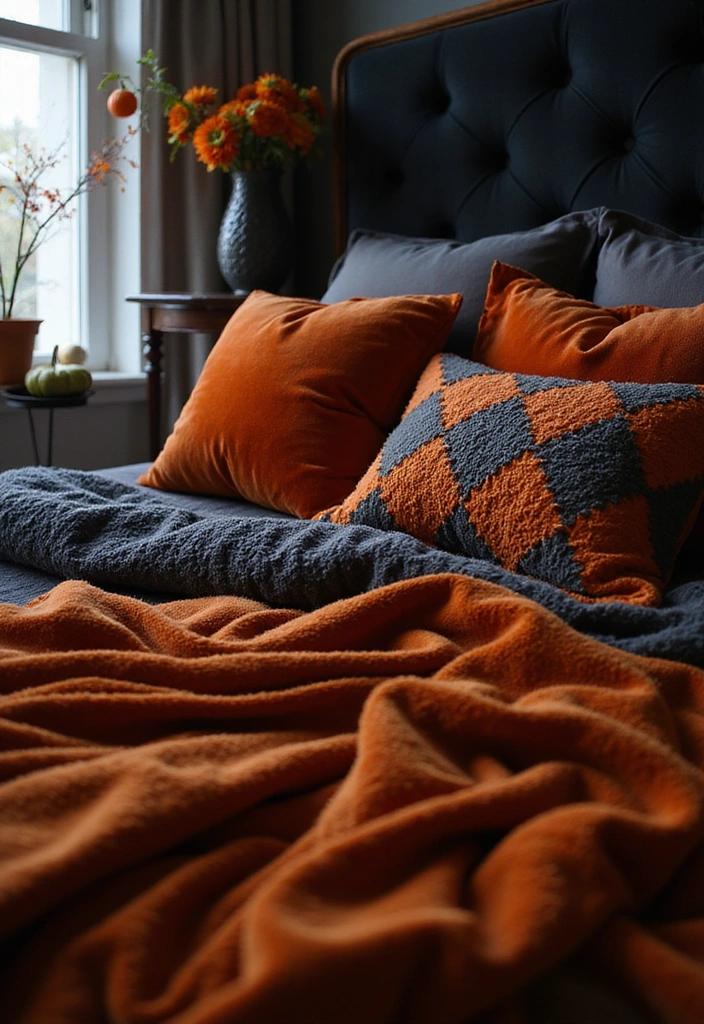 18 Chic Halloween Bedroom Decor Ideas for Book Lovers  - 15. Velvet Accents