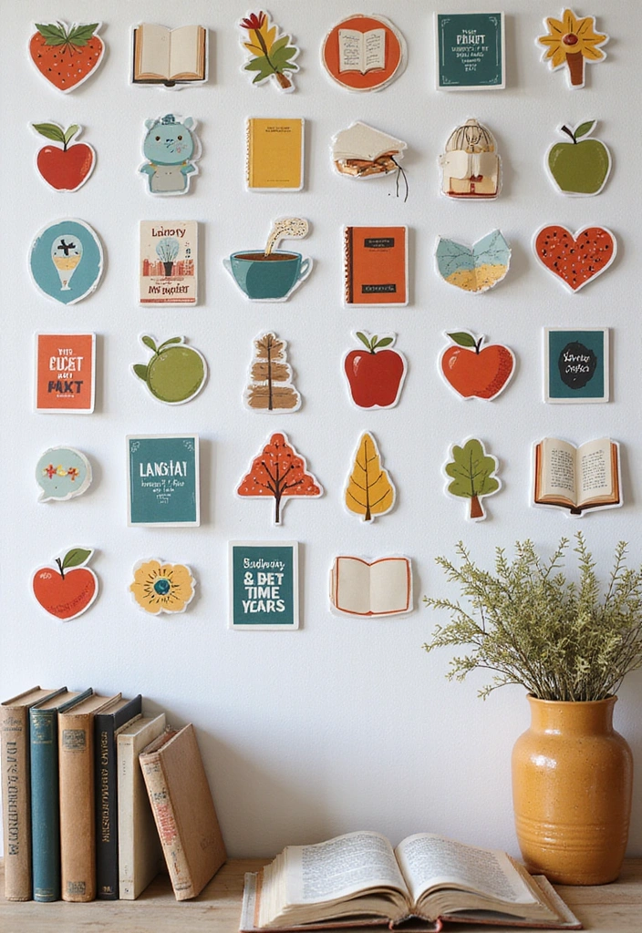 16 Retro Wall Decor Ideas for Book Lovers That Will Inspire Your Next Read! - 14. Literary Themed Stickers
