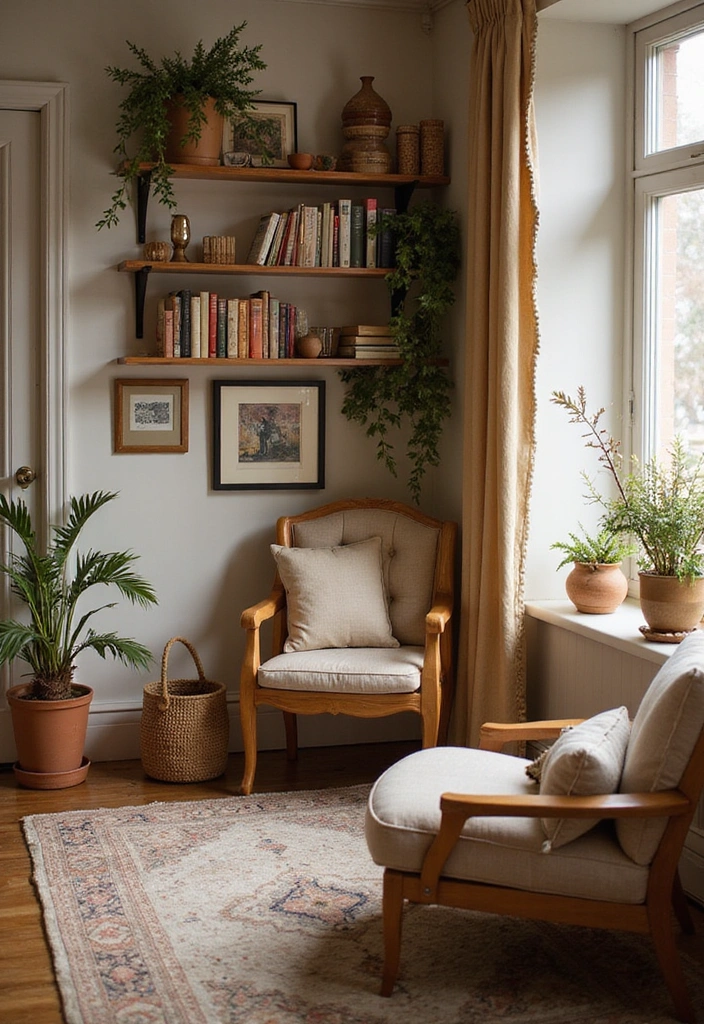 18 Cozy Japandi Book Nook Ideas for Book Lovers Who Crave Comfort! - 15. Warm Neutrals and Earthy Tones