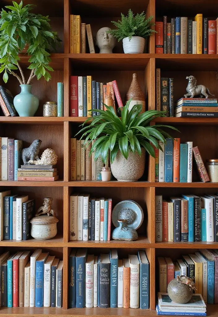 15 Boho Living Room Decor Ideas Every Book Lover Needs to Try - 2. Shelves Full of Books and Curated Decor