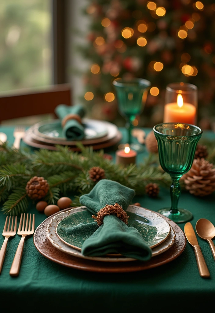 9 Stunning Christmas Tablescape Ideas for Book Lovers - 4. Enchanted Forest