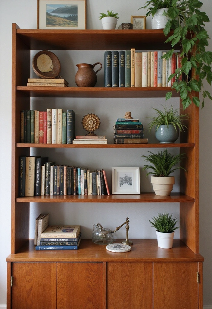15 Mid-Century Book Nook Decor Ideas That'll Make You Want to Curl Up with a Classic! - 1. Vintage Bookshelf Wonders