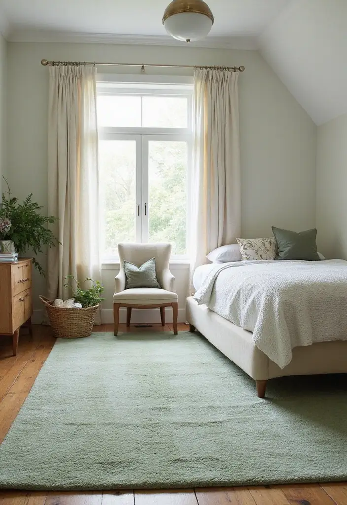 16 Sage Green Bedroom Decor Ideas That Speak to Every Book Lover’s Heart! - 8. Sage Green Rugs