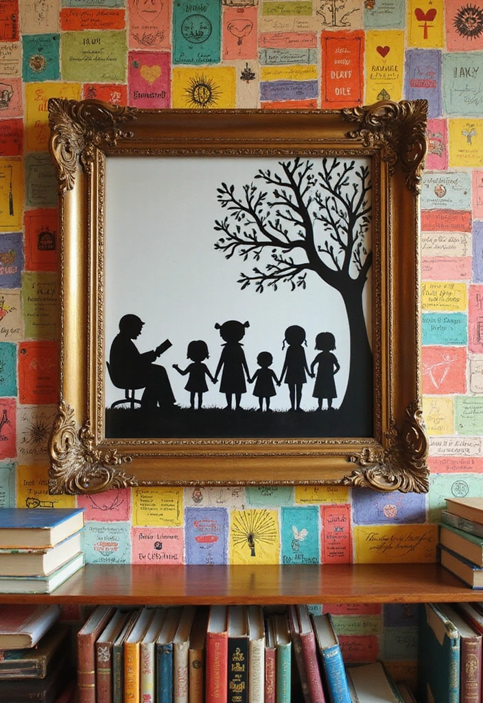 16 Retro Wall Decor Ideas for Book Lovers That Will Inspire Your Next Read! - 13. Bookish Silhouettes