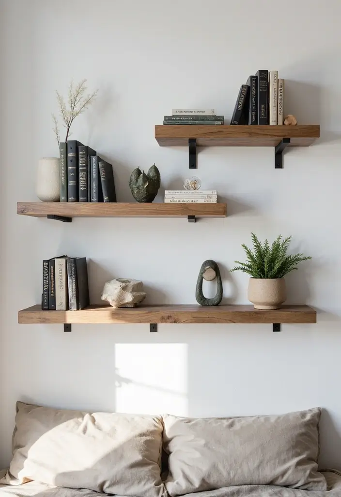 15 Ingenious Small Bedroom Decor Ideas for Bookworms (Say Goodbye to Clutter!) - 5. Floating Shelves