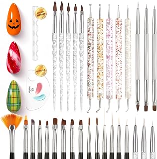 Beetles 31pcs Nail Art Brushes, Dotting Tools, Nail Art Pens, Dust Brush...