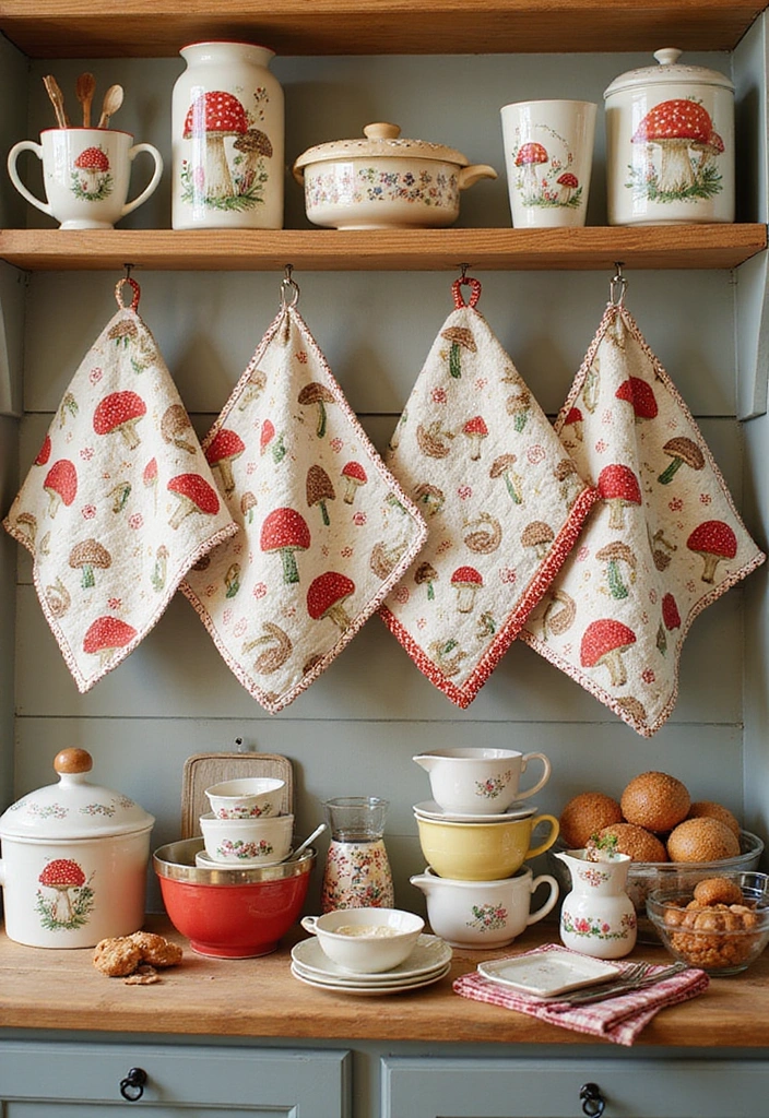 15 Whimsical Mushroom Kitchen Designs That Will Make Every Bookworm Smile! - 8. Playful Mushroom Pot Holders