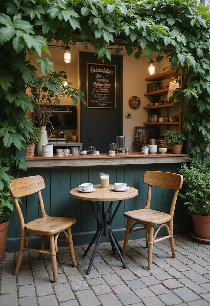 12 Coffee Bar Ideas for Book Lovers (Stylish Home Inspiration) - 12. The Outdoor Coffee Bar