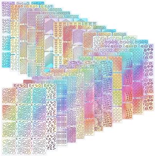 288 Pieces Nail Vinyl Stencils Nail Decoration Stickers Set Nail Sticker...