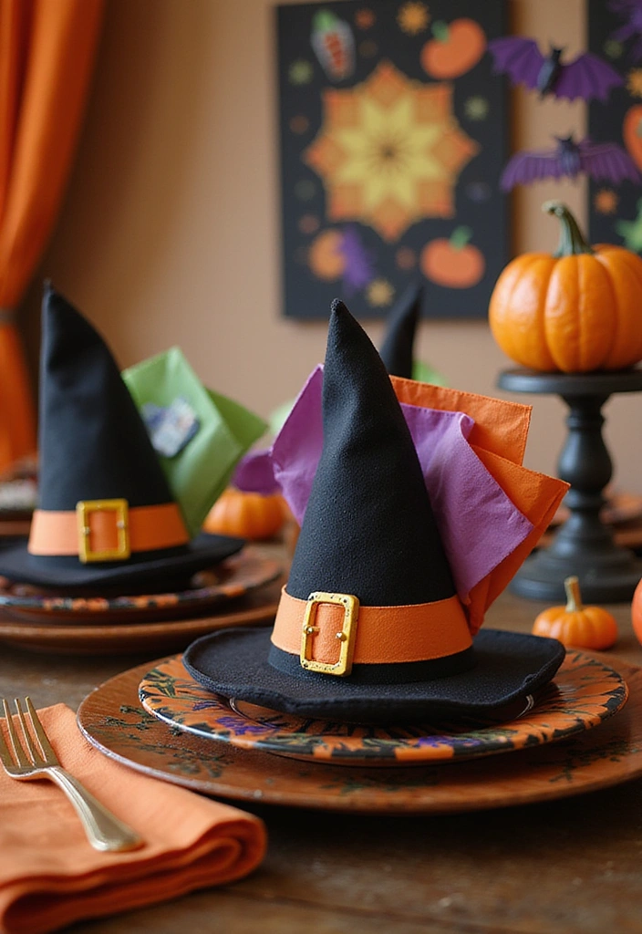 13 DIY Halloween Kitchen Decor Projects Every Book Lover Must Try (#4 Is A Must-See!) - 9. Witch’s Hat Napkin Holders