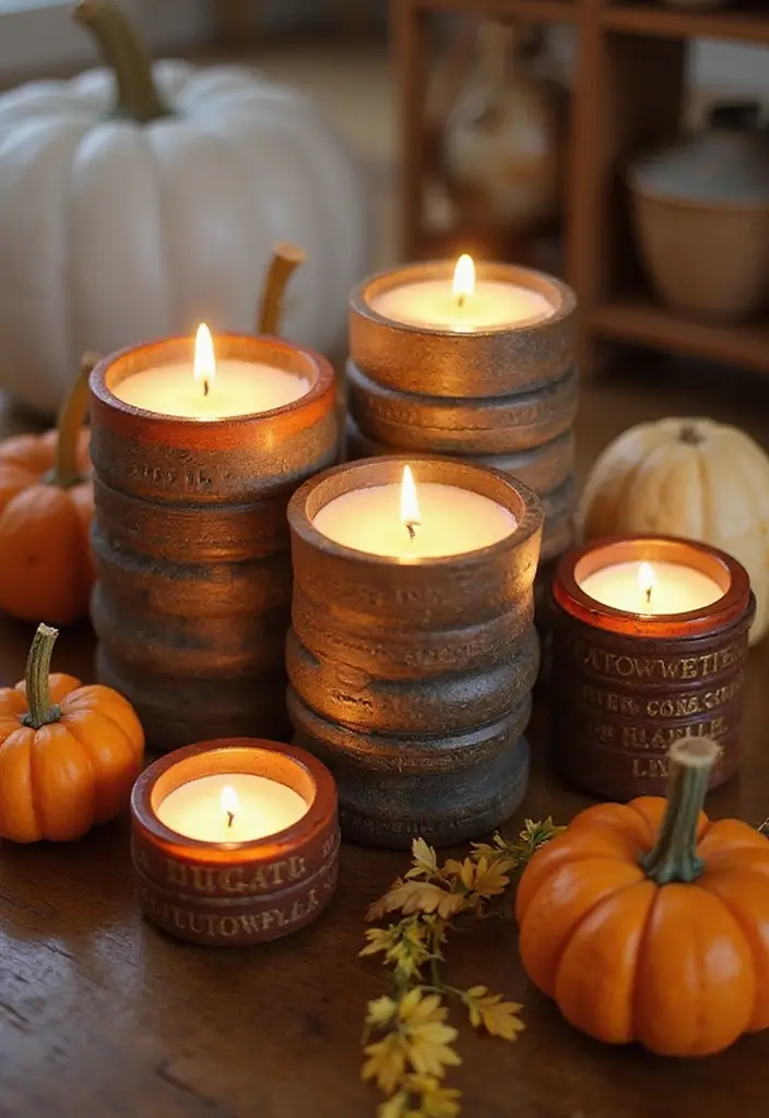 11 Thanksgiving Decor Ideas for Book Lovers That Will Make Your Home a Cozy Retreat! - 9. Book-themed Autumn Candles