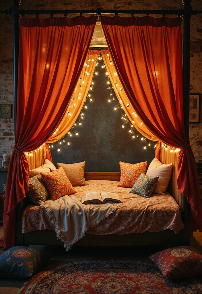 12 Whimsical Maximalist Bedroom Decor Ideas for Book Lovers with Imagination! - 3. Whimsical Canopy Bed