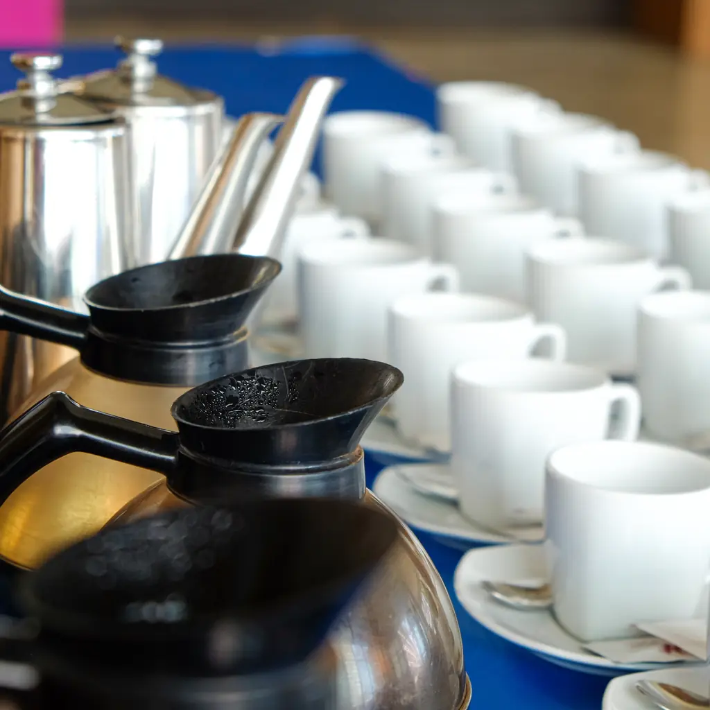 Coffee after the plates were cleared