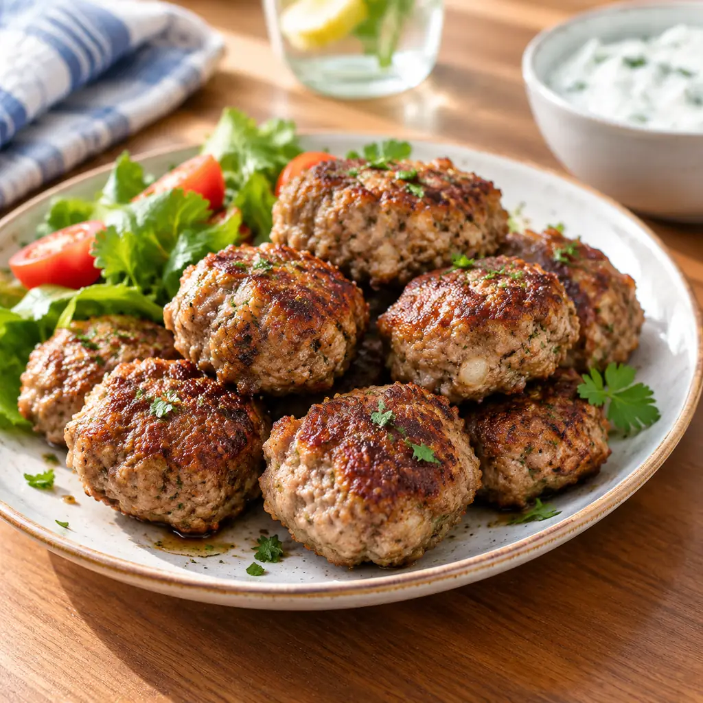 Illustration of small meat rissoles.