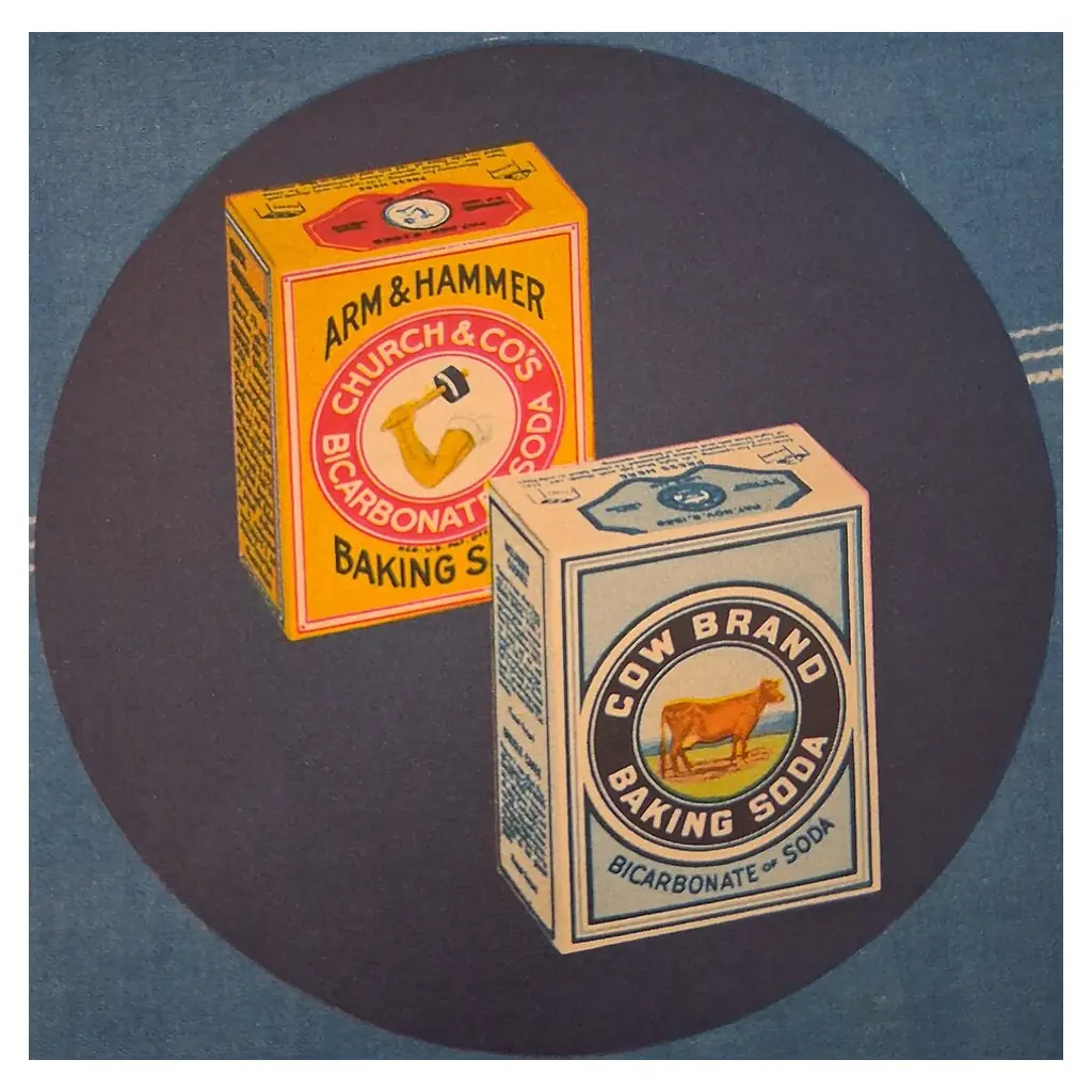 Arm & Hammer and Cow Brand Baking Soda.