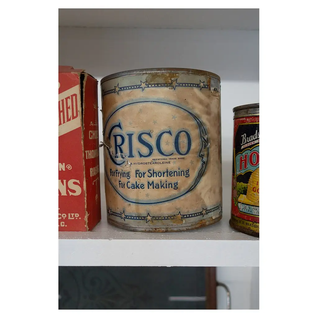 Antique Crisco shortening tin.