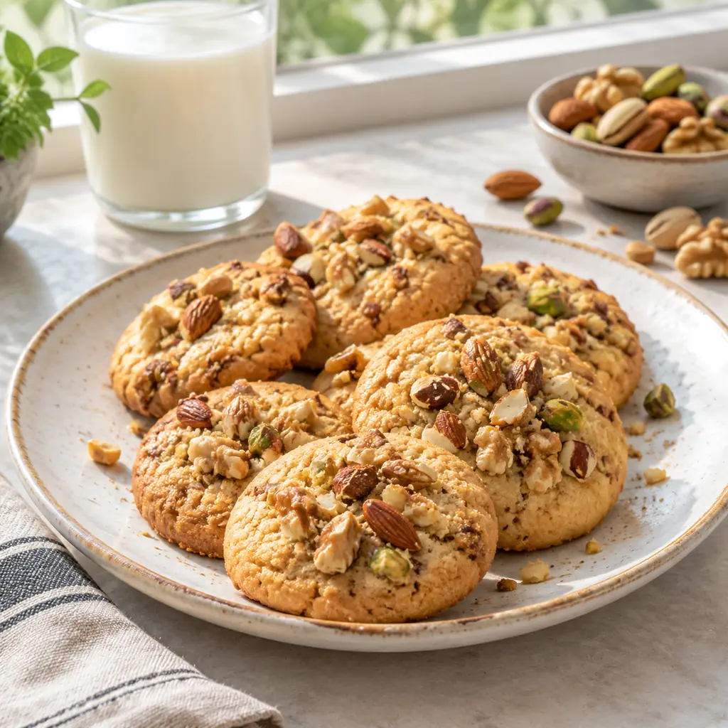 Illustration of nut cookies.