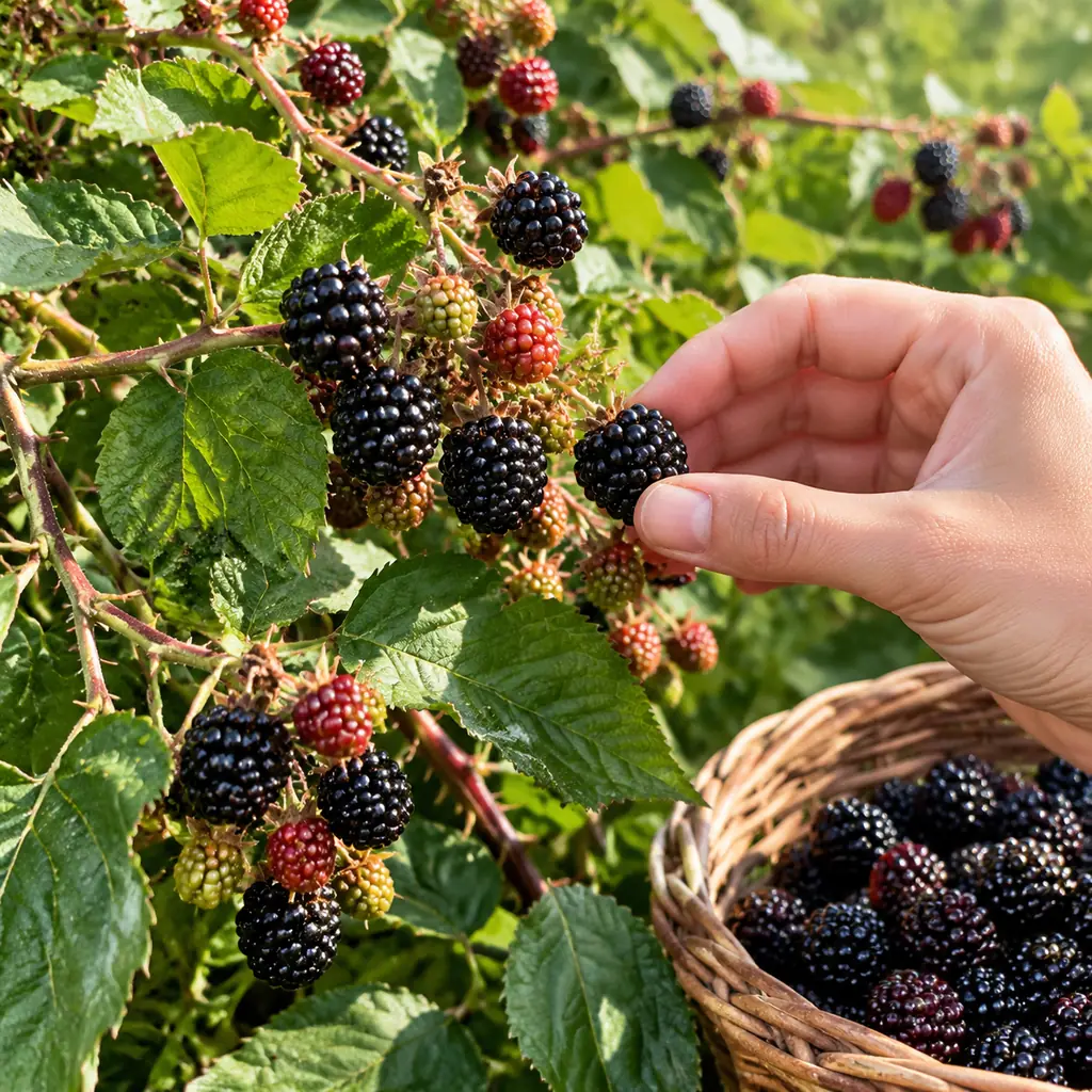 Illustration of blackberry canes.
