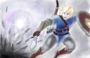 Sketch color drawing fanart of Link